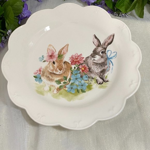 Dining | Grace Teaware Easter Bunny Rabbit Dinner Plates 2 ...